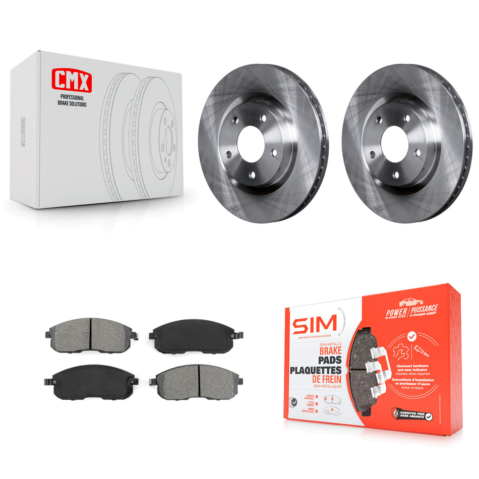 Front Disc Brake Rotors And Semi-Metallic Pads Kit For 2007-2012 Nissan Sentra SE-R K8S-100552