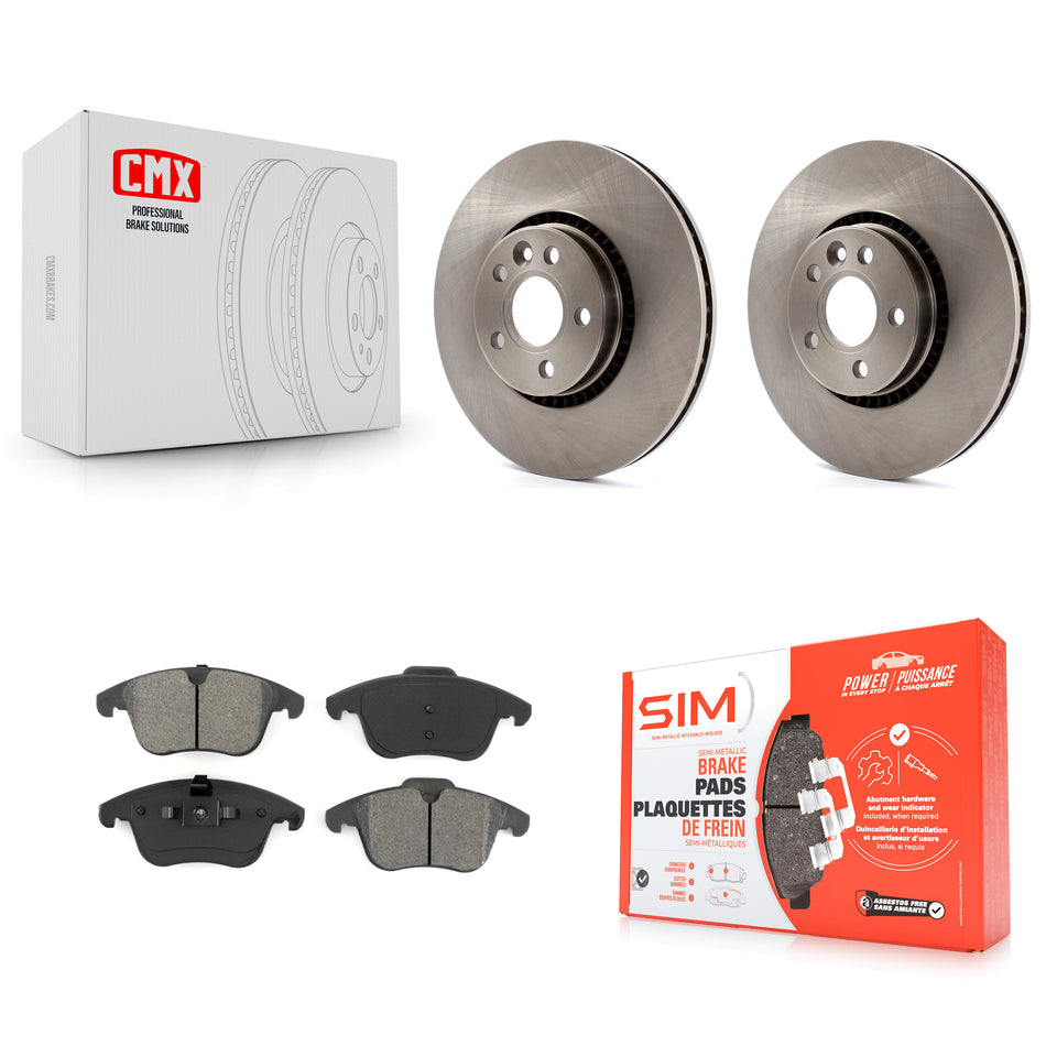 Front Disc Brake Rotors And Semi-Metallic Pads Kit For 2008-2015 Land Rover LR2 K8S-100555