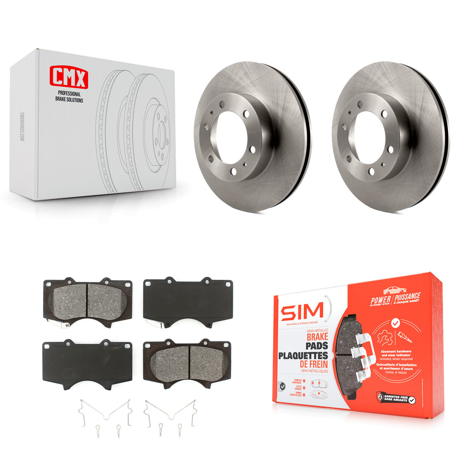 Front Disc Brake Rotors And Semi-Metallic Pads Kit For Toyota Tacoma 4Runner FJ Cruiser K8S-100568