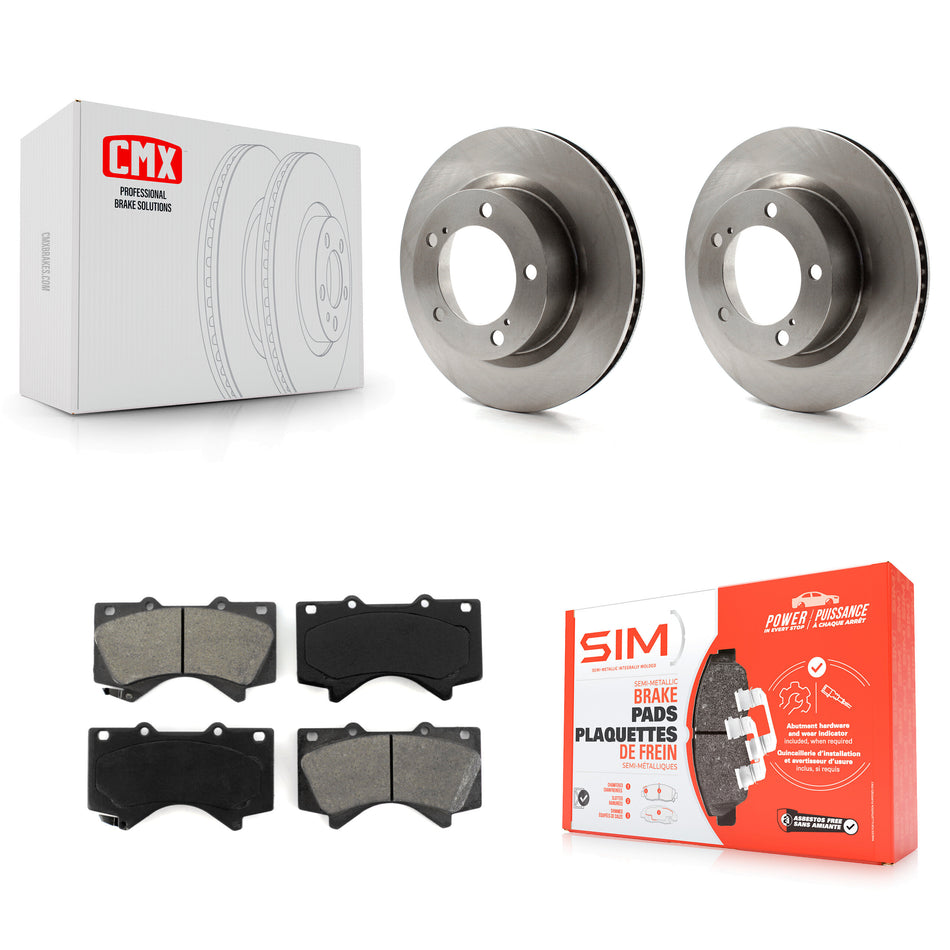 Front Disc Brake Rotors And Semi-Metallic Pads Kit For Toyota Land Cruiser Lexus LX570 K8S-100569