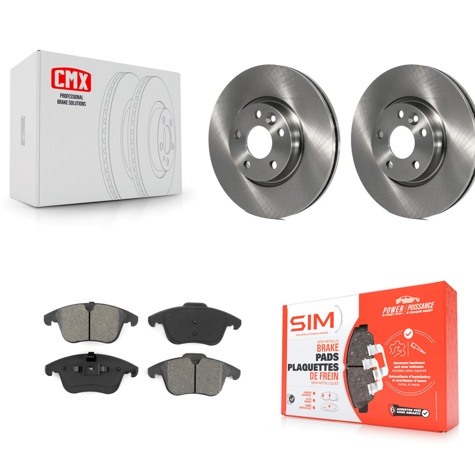 Front Disc Brake Rotors And Semi-Metallic Pads Kit For Volvo S60 XC70 S80 Land Rover Range Evoque V60 V70 K8S-100578