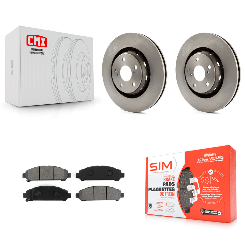 Front Disc Brake Rotors And Semi-Metallic Pads Kit For 2009-2016 Toyota Venza K8S-100579