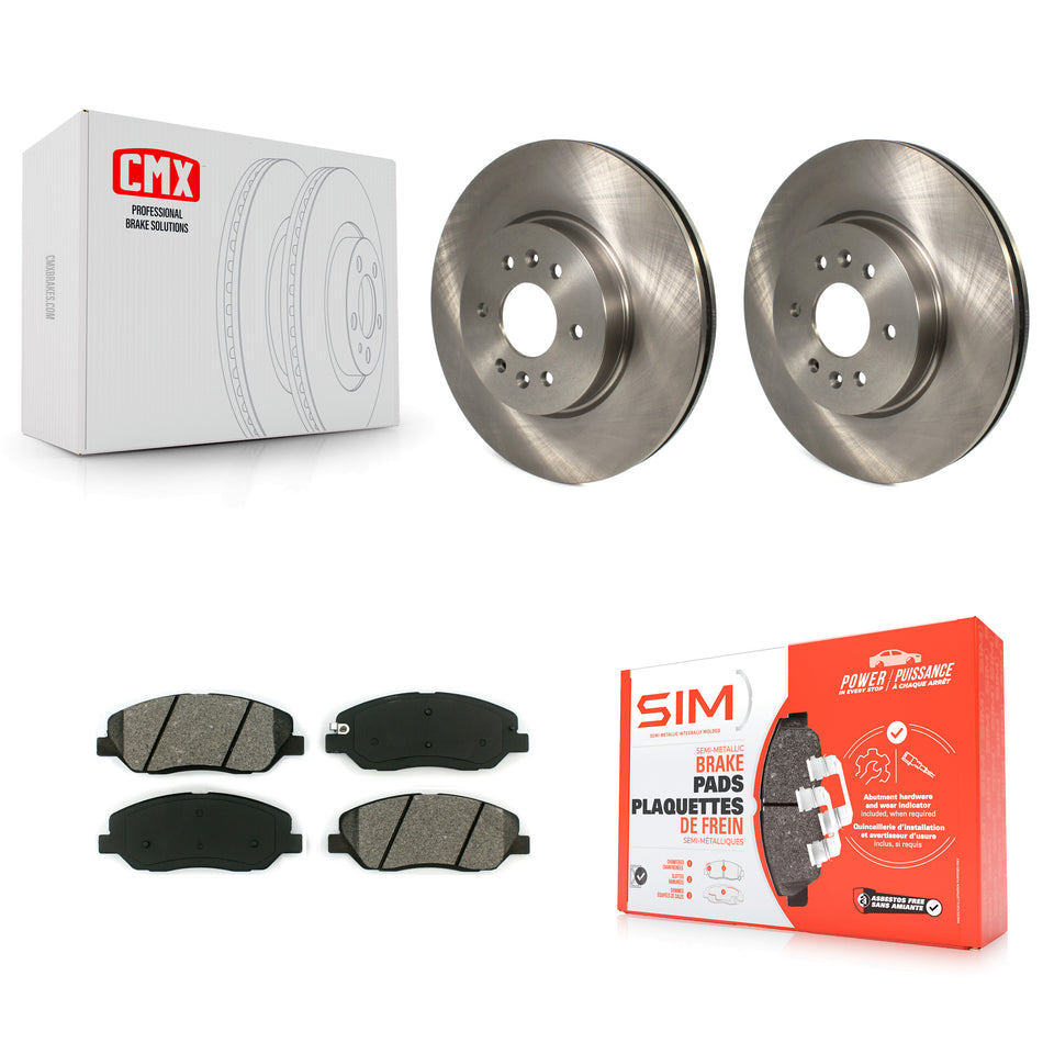 Front Disc Brake Rotors And Semi-Metallic Pads Kit For 2009-2011 Kia Borrego K8S-100580