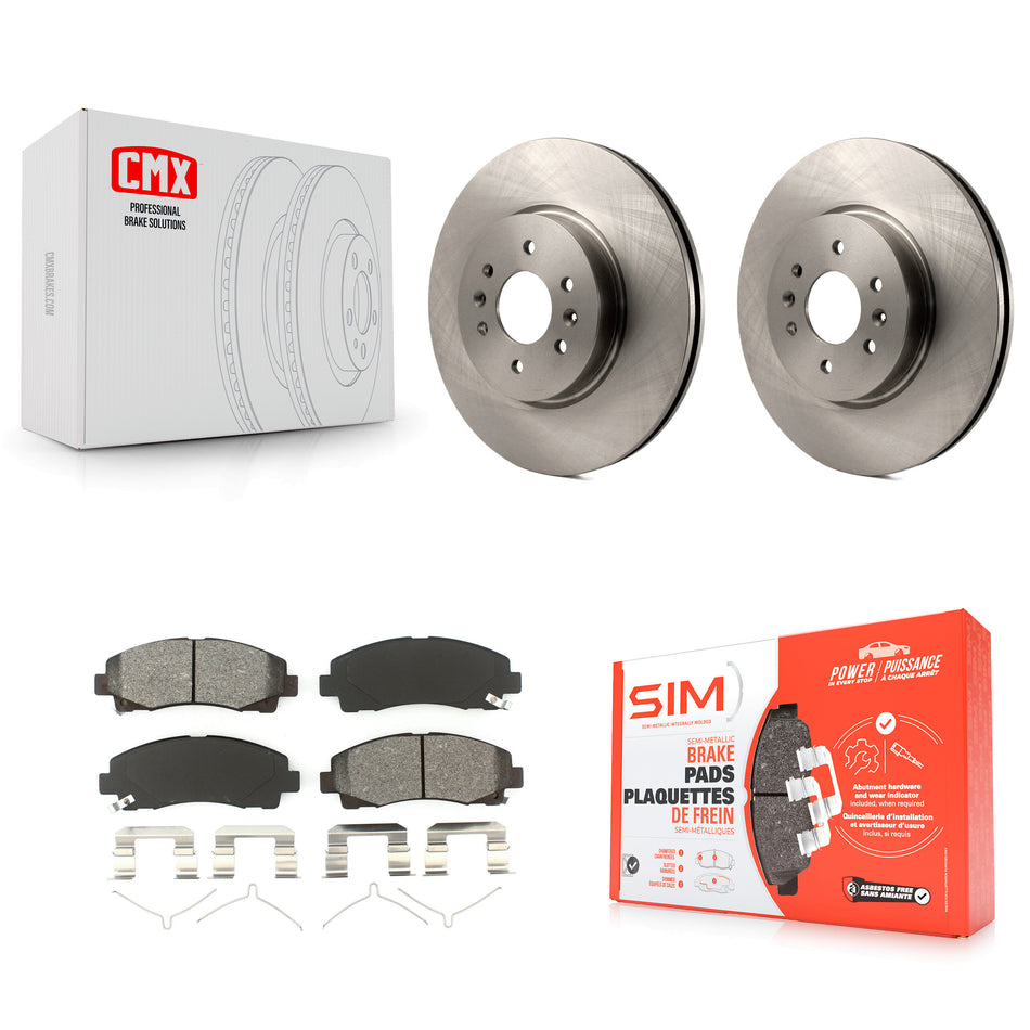 Front Disc Brake Rotors And Semi-Metallic Pads Kit For 2009-2014 Acura TL K8S-100582