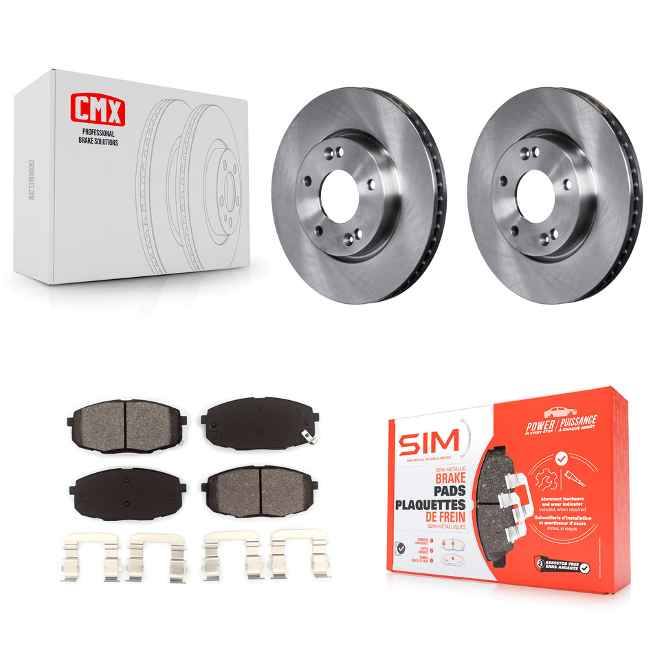 Front Disc Brake Rotors And Semi-Metallic Pads Kit For Kia Forte Koup Forte5 K8S-100585