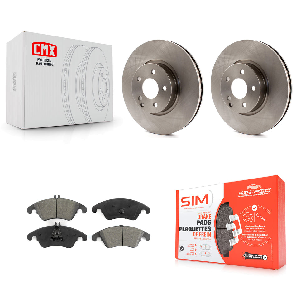 Front Disc Brake Rotors And Semi-Metallic Pads Kit For Mercedes-Benz E350 C300 C350 E400 E250 SLC300 K8S-100596
