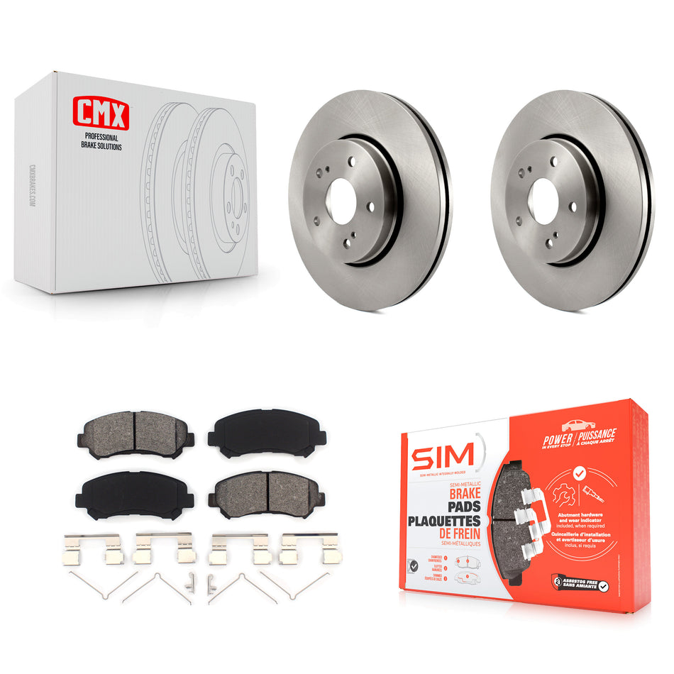 Front Disc Brake Rotors And Semi-Metallic Pads Kit For 2010-2013 Suzuki Kizashi K8S-100598