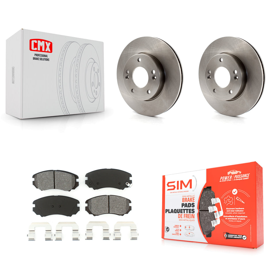 Front Disc Brake Rotors And Semi-Metallic Pads Kit For 2010-2011 Kia Soul 1.6L K8S-100600