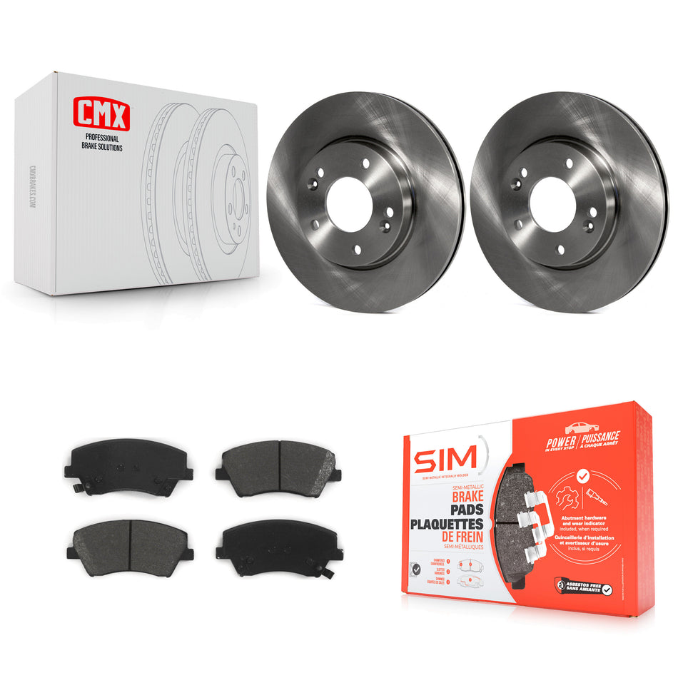 Front Disc Brake Rotors And Semi-Metallic Pads Kit For Hyundai Elantra K8S-100606