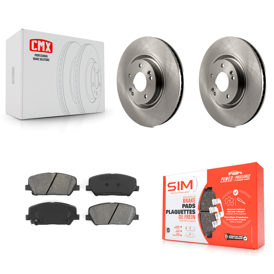 Front Disc Brake Rotors And Semi-Metallic Pads Kit For 2011-2015 Kia Optima 2.0L K8S-100608
