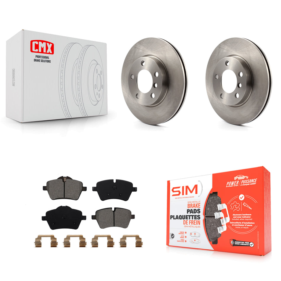 Front Disc Brake Rotors And Semi-Metallic Pads Kit For Mini Cooper Countryman Paceman K8S-100622