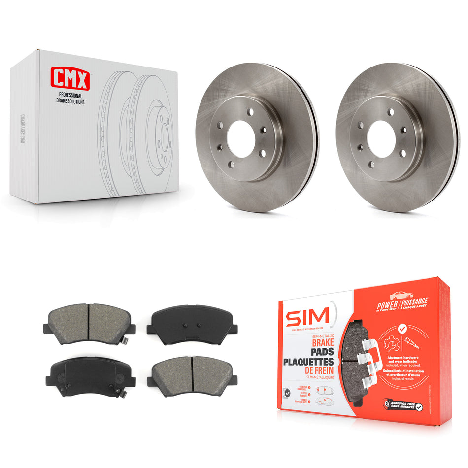 Front Disc Brake Rotors And Semi-Metallic Pads Kit For Hyundai Accent Kia Rio K8S-100625