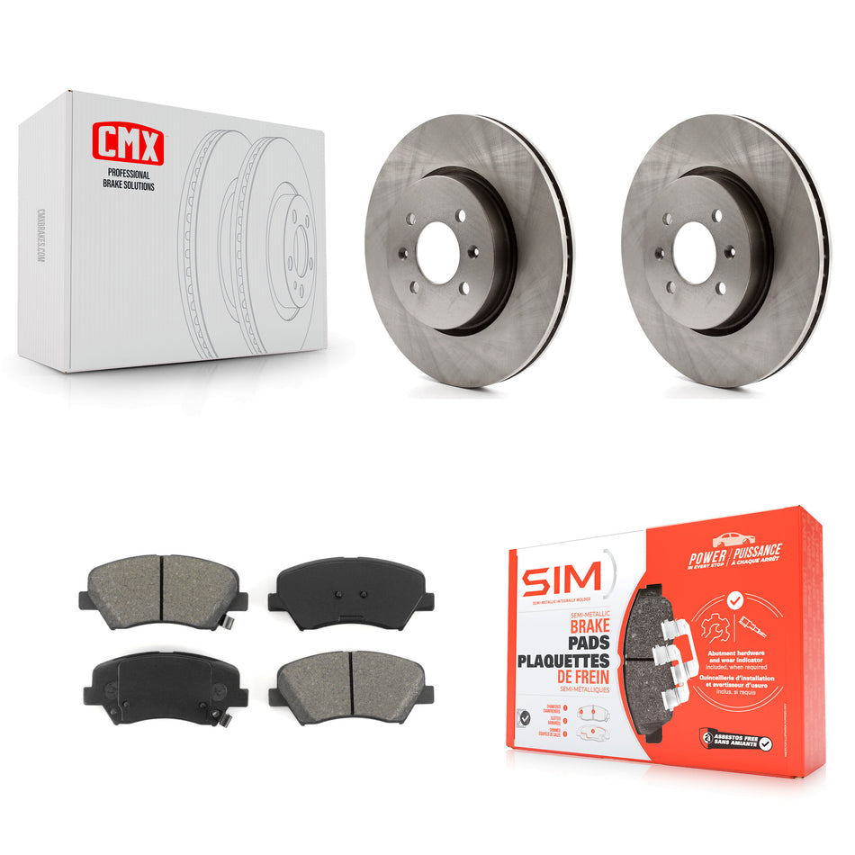 Front Disc Brake Rotors And Semi-Metallic Pads Kit For Kia Rio K8S-100626