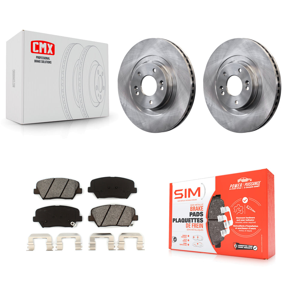Front Disc Brake Rotors And Semi-Metallic Pads Kit For Hyundai Santa Fe Sport Kia Sorento K8S-100633