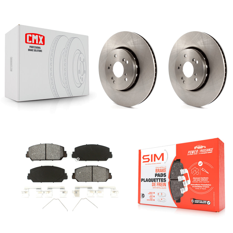 Front Disc Brake Rotors And Semi-Metallic Pads Kit For Acura RDX ILX K8S-100637