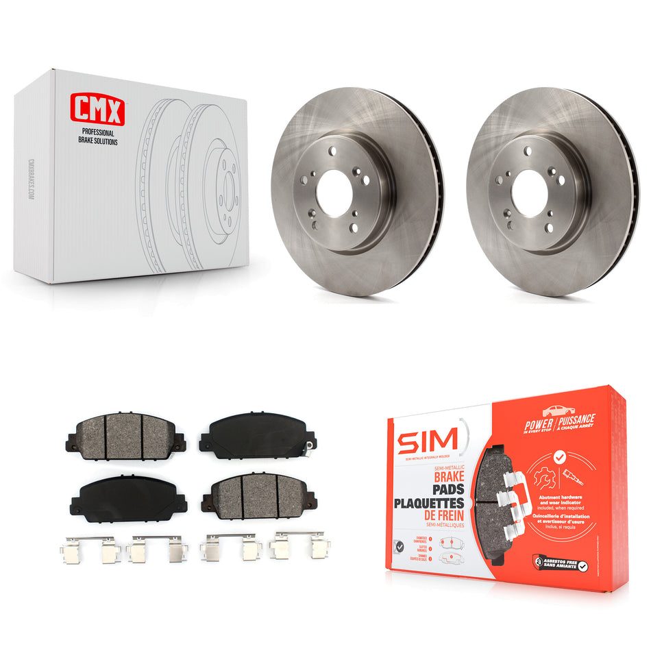Front Disc Brake Rotors And Semi-Metallic Pads Kit For Honda Accord K8S-100638