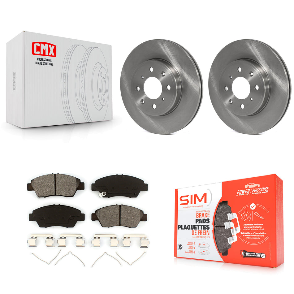 Front Disc Brake Rotors And Semi-Metallic Pads Kit For Honda Fit K8S-100650