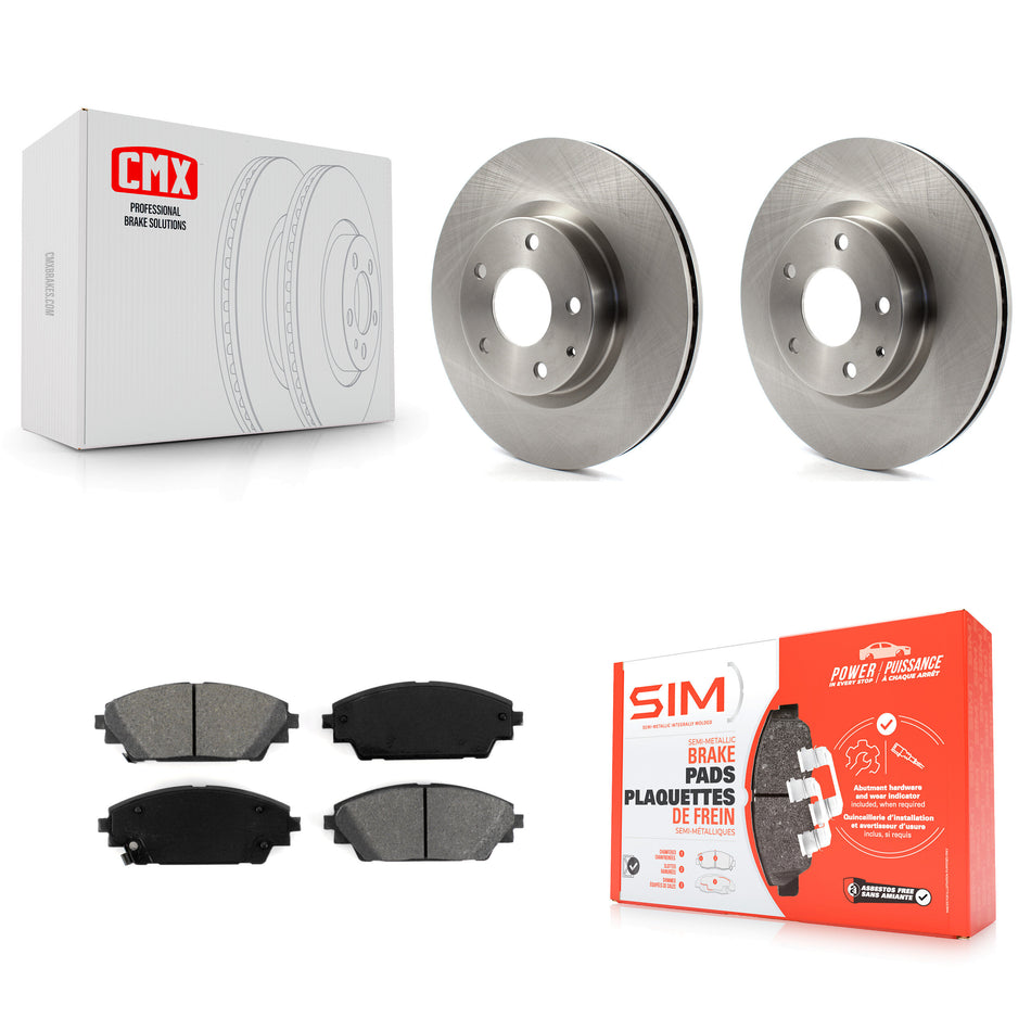 Front Disc Brake Rotors And Semi-Metallic Pads Kit For Mazda 3 CX-3 Sport K8S-100651