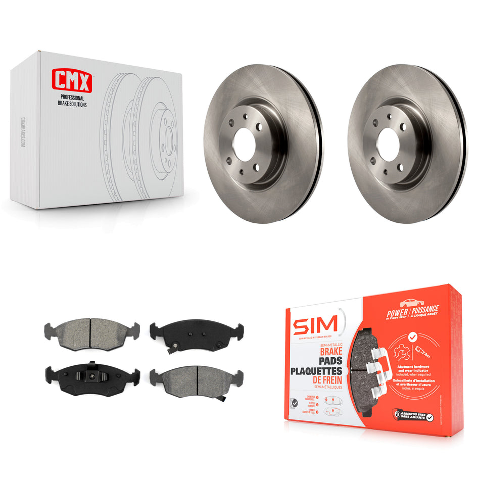 Front Disc Brake Rotors And Semi-Metallic Pads Kit For Fiat 500 K8S-100656