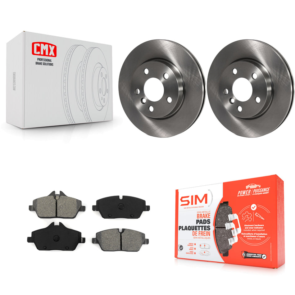 Front Disc Brake Rotors And Semi-Metallic Pads Kit For Mini Cooper K8S-100669