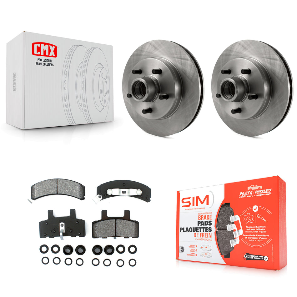Front Disc Brake Rotors Hub Assembly And Semi-Metallic Pads Kit For Chevrolet C1500 GMC Tahoe Suburban Yukon Express 1500 Savana K8S-100682
