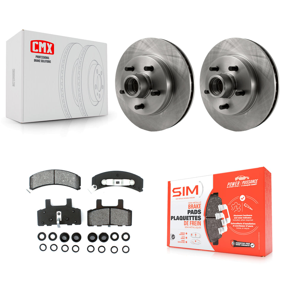 Front Disc Brake Rotors Hub Assembly And Semi-Metallic Pads Kit For Chevrolet C1500 GMC Tahoe Suburban Yukon Express 1500 Savana K8S-100682