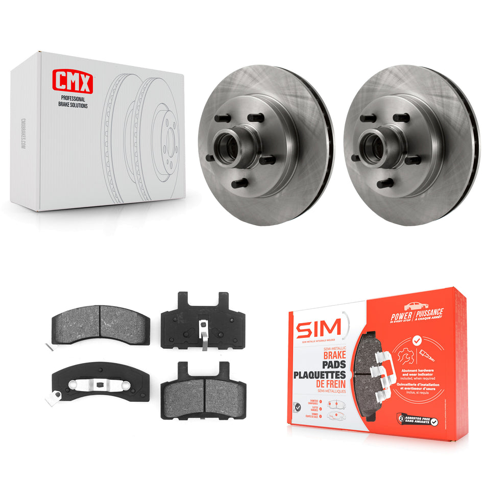Front Disc Brake Rotors Hub Assembly And Semi-Metallic Pads Kit For Chevrolet Tahoe C1500 Suburban K8S-100683