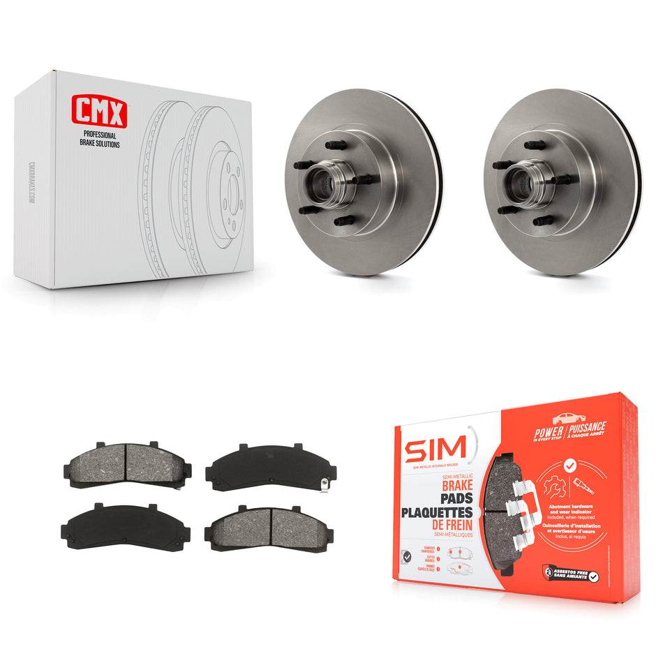 Front Disc Brake Rotors Hub Assembly And Semi-Metallic Pads Kit For Ford Ranger Explorer Mercury Mountaineer Mazda B3000 B2500 B4000 B2300 K8S-100706