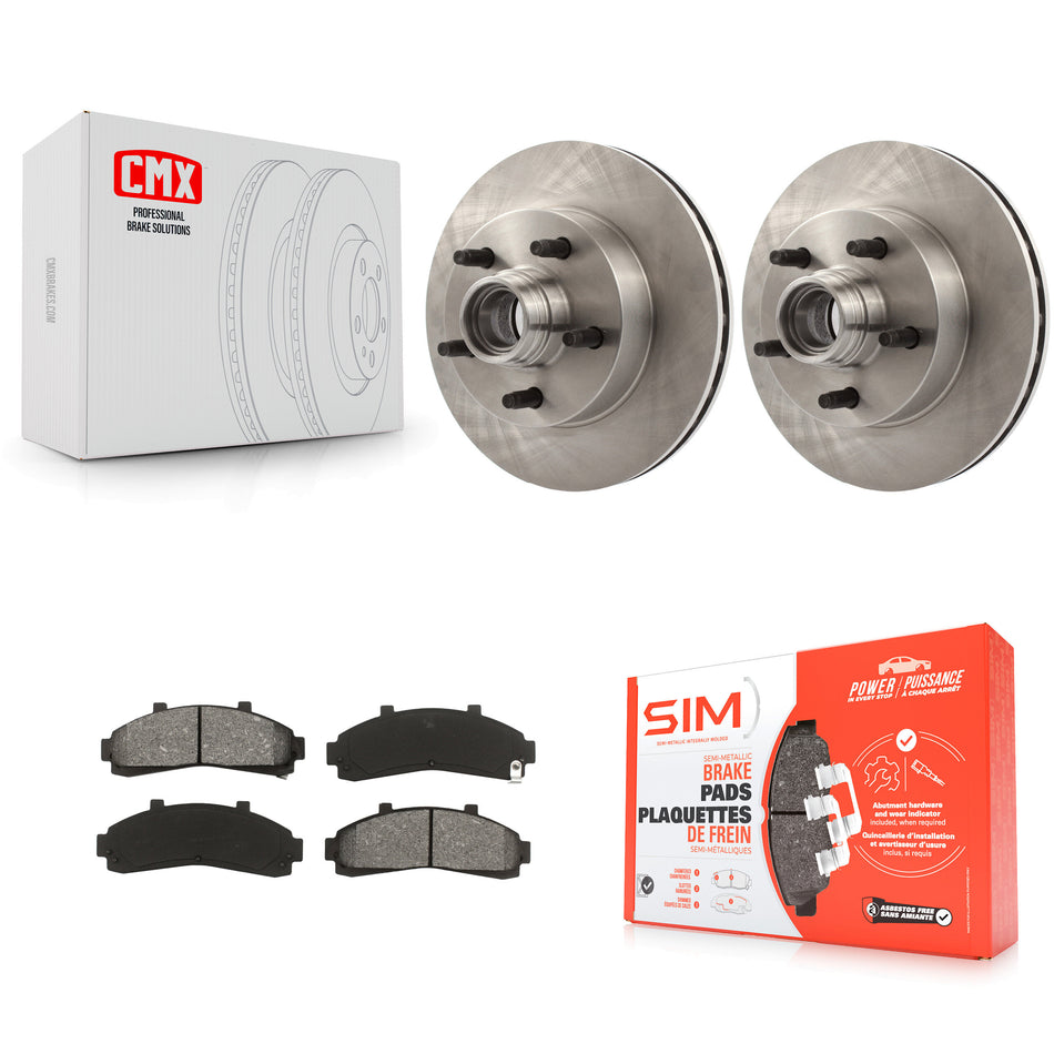 Front Disc Brake Rotors Hub Assembly And Semi-Metallic Pads Kit For Ford Ranger Mazda B3000 B4000 B2300 K8S-100710