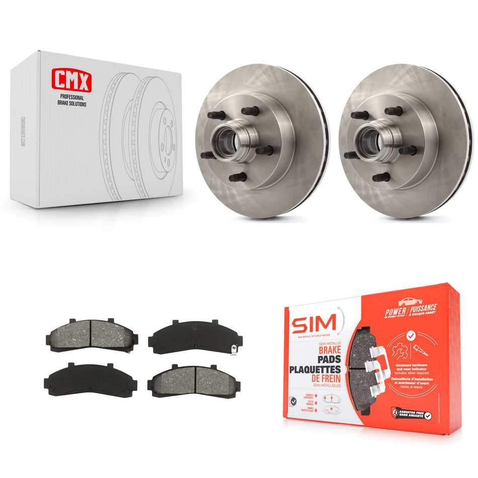 Front Disc Brake Rotors Hub Assembly And Semi-Metallic Pads Kit For Ford Ranger Mazda B3000 B4000 B2300 K8S-100710