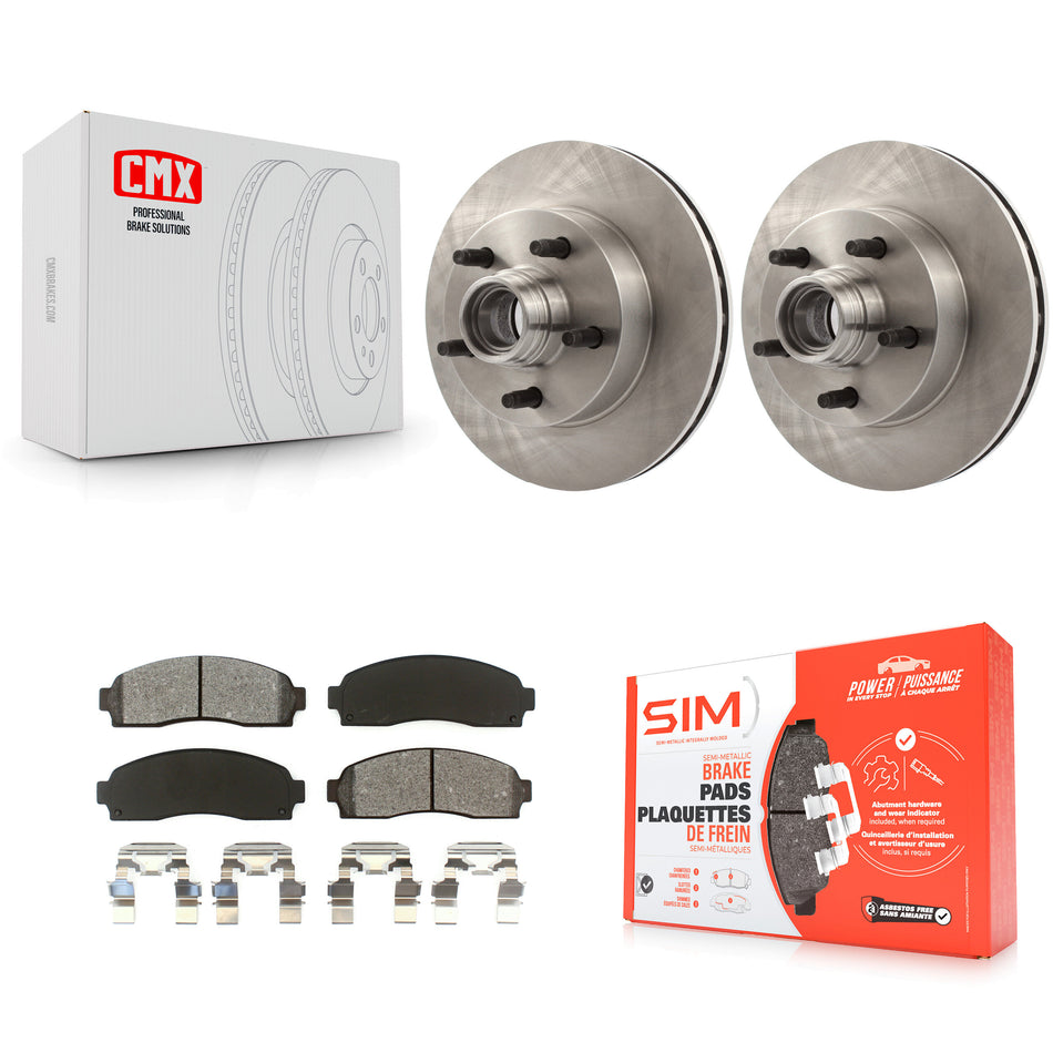 Front Disc Brake Rotors Hub Assembly And Semi-Metallic Pads Kit For Mazda B2300 B3000 B4000 With 10.25" Diameter Rotor K8S-100711