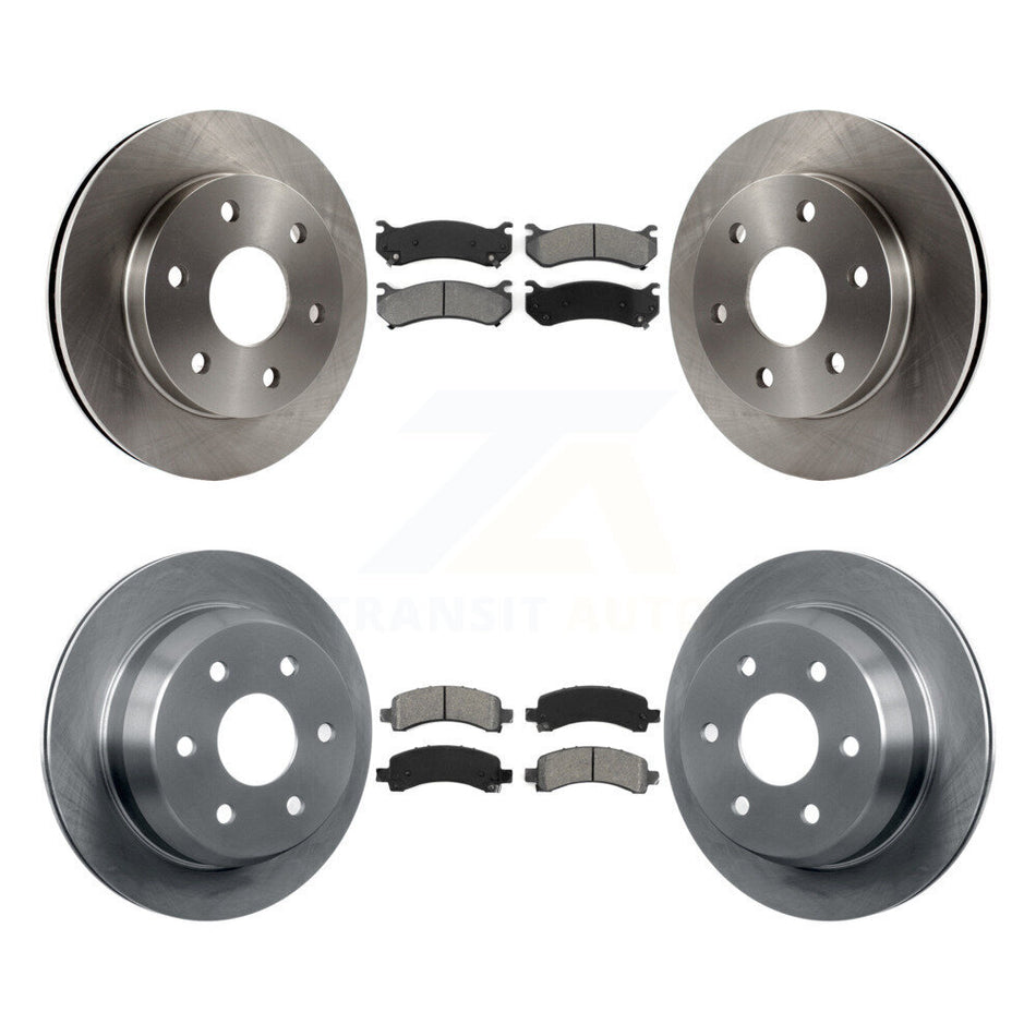 Front Rear Disc Brake Rotors And Semi-Metallic Pads Kit For 2002 Chevrolet Avalanche 1500 With Single Piston Caliper 325mm Diameter Rotor K8S-100762