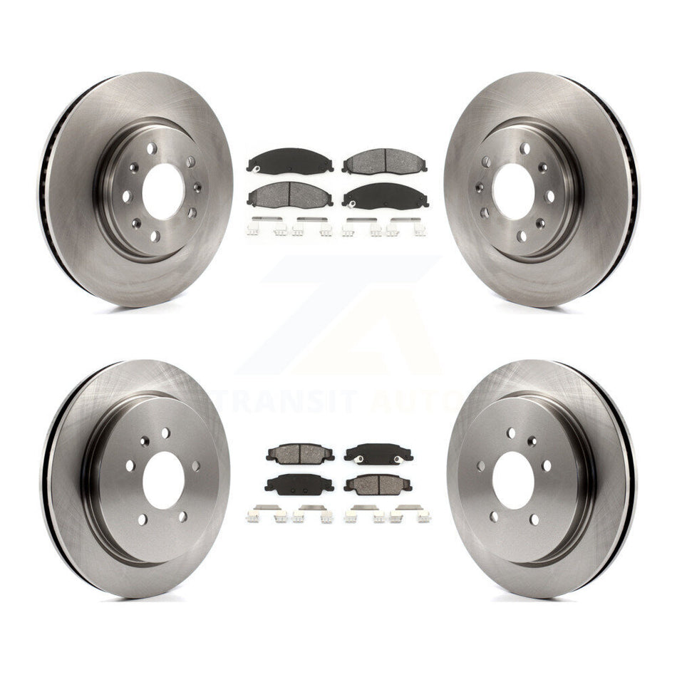 Front Rear Disc Brake Rotors And Semi-Metallic Pads Kit For Cadillac CTS With Sport Suspension K8S-100785
