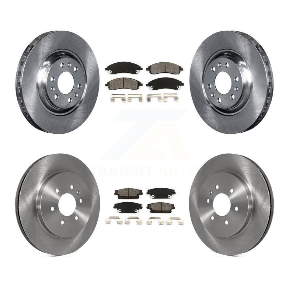 Front Rear Disc Brake Rotors And Semi-Metallic Pads Kit For Cadillac SRX K8S-100795