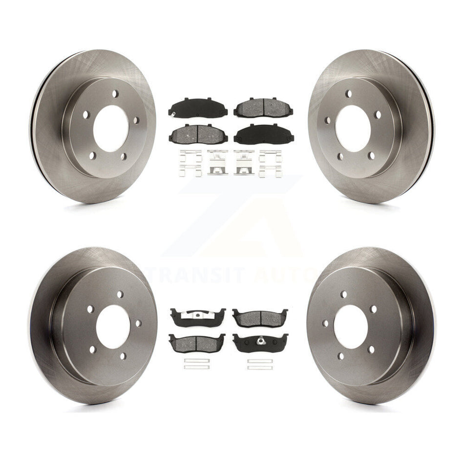 Front Rear Disc Brake Rotors And Semi-Metallic Pads Kit For Ford F-150 4WD K8S-100858