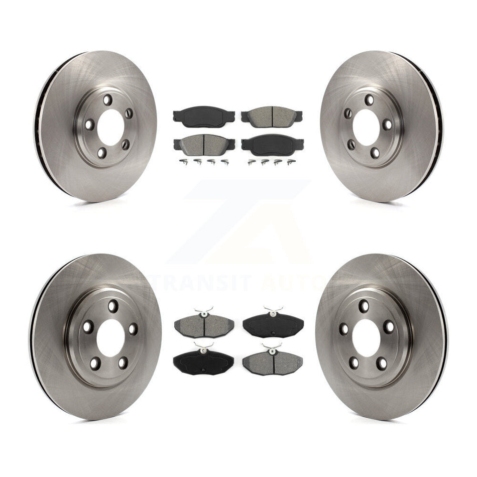 Front Rear Disc Brake Rotors And Semi-Metallic Pads Kit For Lincoln LS Ford Thunderbird Jaguar S-Type K8S-100870