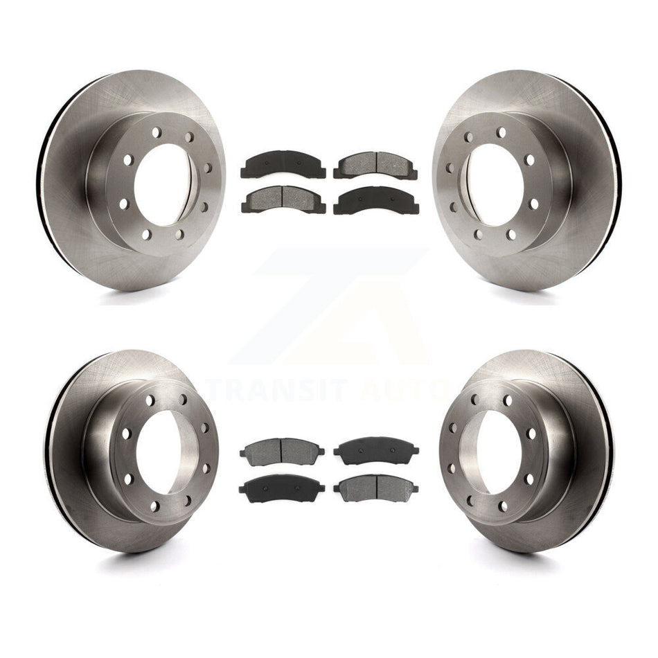 Front Rear Disc Brake Rotors And Semi-Metallic Pads Kit For Ford F-250 Super Duty K8S-100874