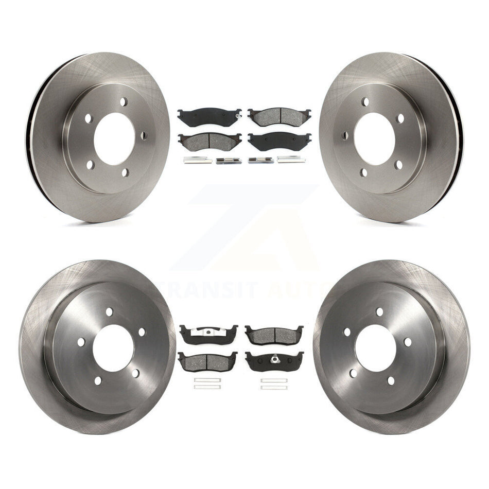 Front Rear Disc Brake Rotors And Semi-Metallic Pads Kit For 1999-2001 Ford Expedition Lincoln Navigator With 14mm Wheel Lugs 4WD K8S-100876