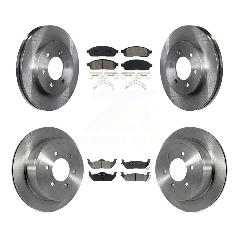Front Rear Disc Brake Rotors And Semi-Metallic Pads Kit For Ford F-150 Lincoln Mark LT 4WD K8S-100889