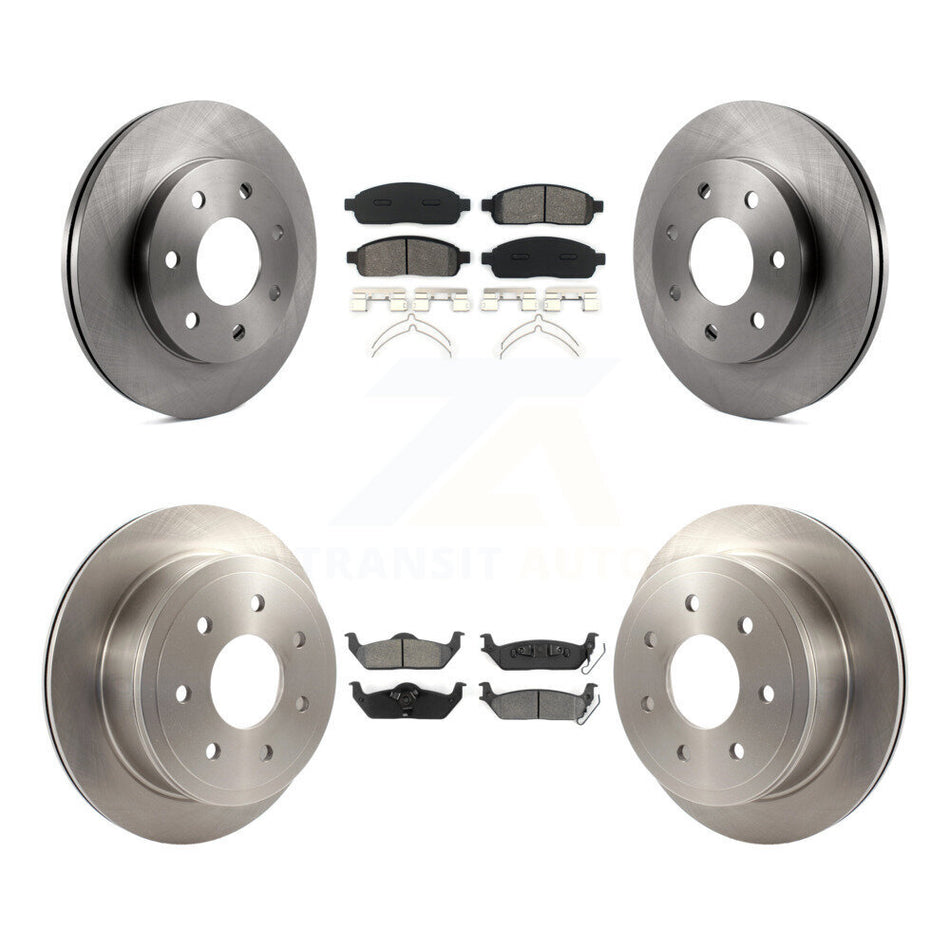 Front Rear Disc Brake Rotors And Semi-Metallic Pads Kit For Ford F-150 Lincoln Mark LT 4WD K8S-100890