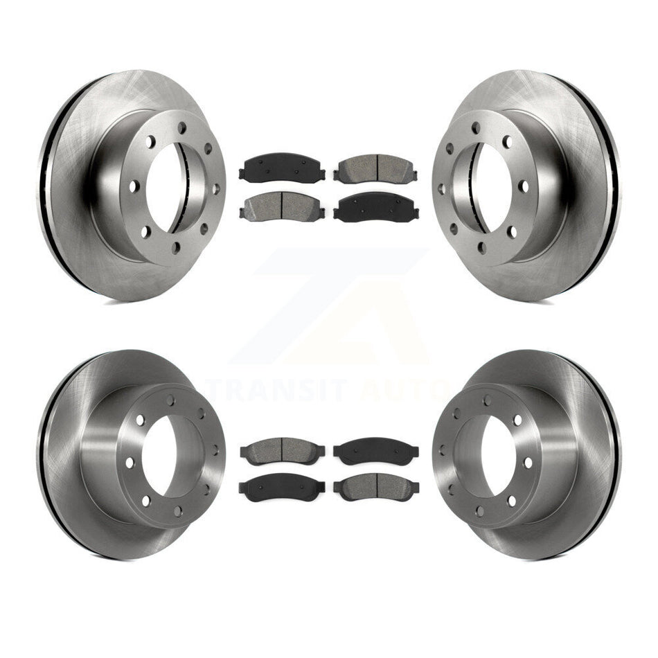 Front Rear Disc Brake Rotors And Semi-Metallic Pads Kit For Ford F-250 Super Duty F-350 4WD K8S-100897