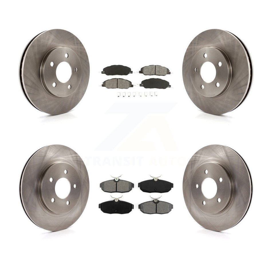 Front Rear Disc Brake Rotors And Semi-Metallic Pads Kit For 2005-2010 Ford Mustang Base K8S-100904