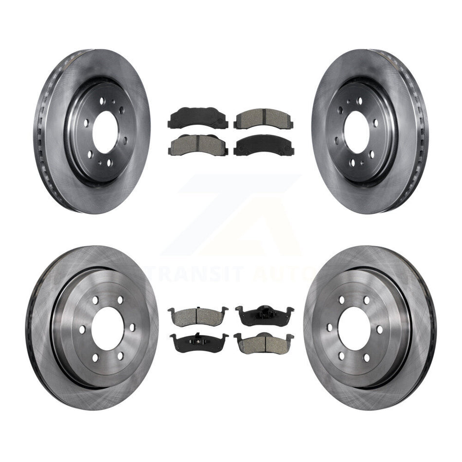 Front Rear Disc Brake Rotors And Semi-Metallic Pads Kit For 2010-2017 Ford Expedition Lincoln Navigator K8S-100918