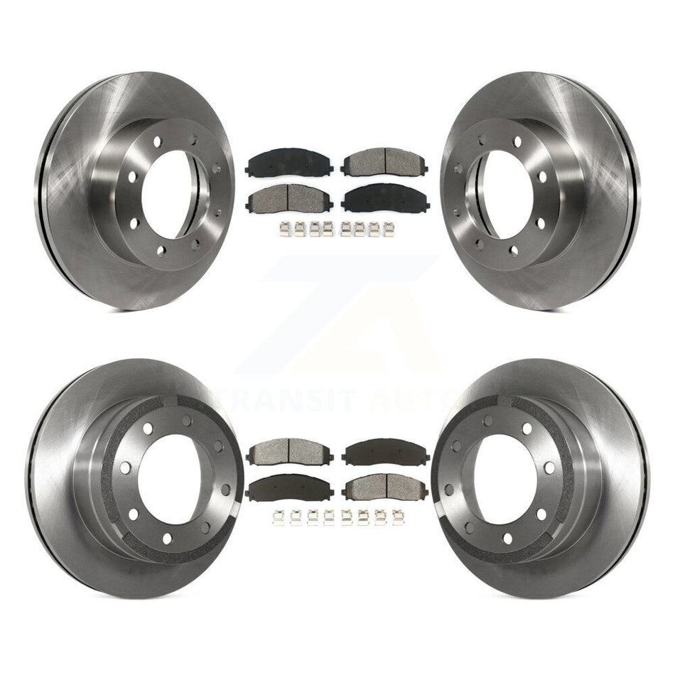 Front Rear Disc Brake Rotors And Semi-Metallic Pads Kit For Ford F-250 Super Duty F-350 4WD K8S-100943