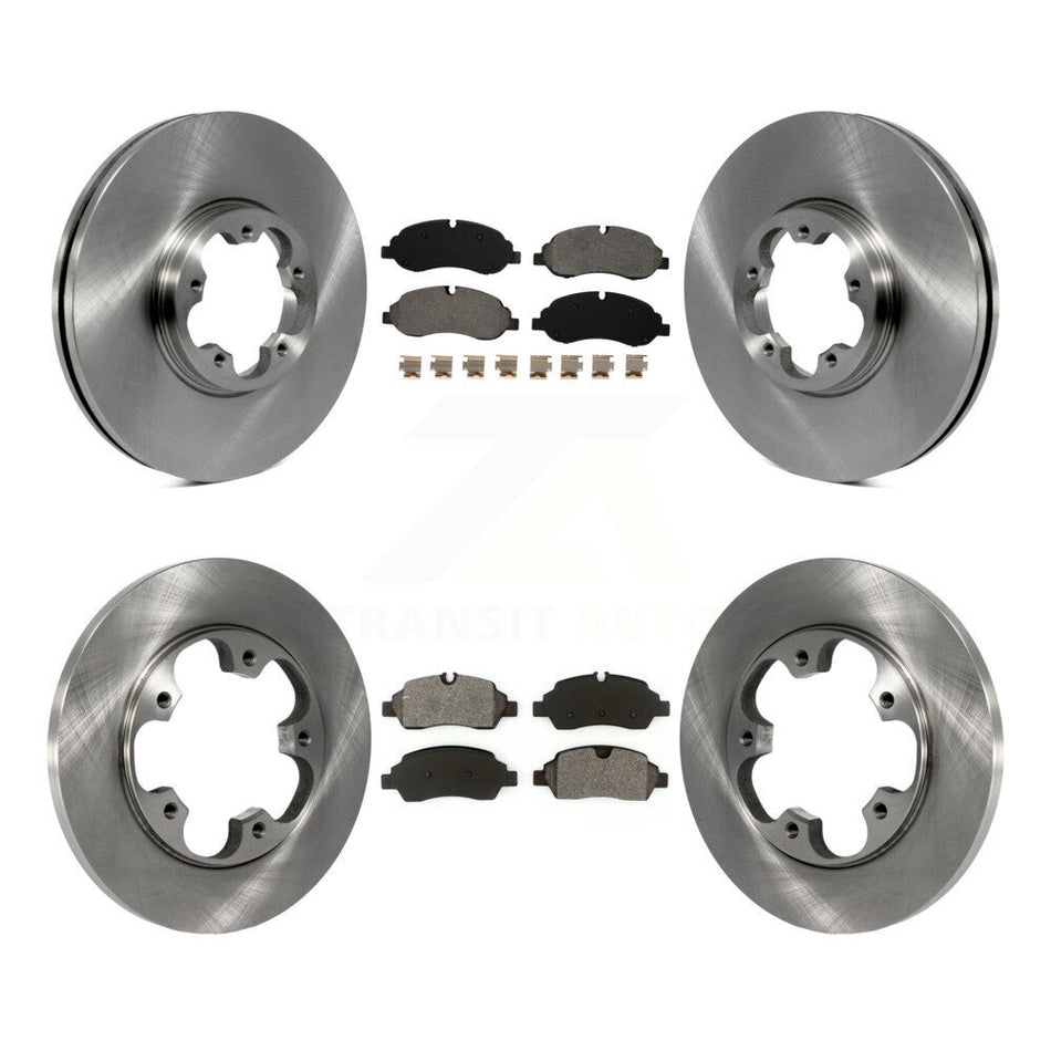 Front Rear Disc Brake Rotors And Semi-Metallic Pads Kit For 2015-2019 Ford Transit-250 Transit-350 Transit-150 With 5 Lug Wheels Without 4600 Lb Axle K8S-100945
