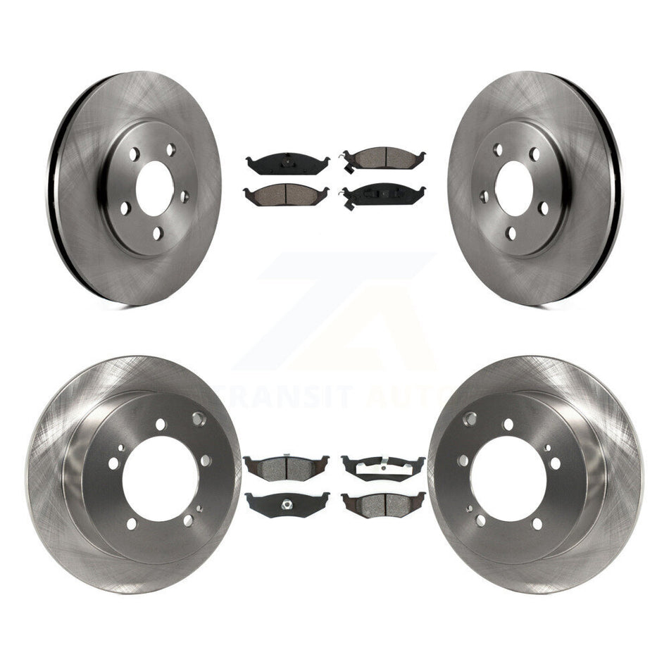 Front Rear Disc Brake Rotors And Semi-Metallic Pads Kit For 2000 Dodge Stratus With 14" Factory Wheels K8S-100956