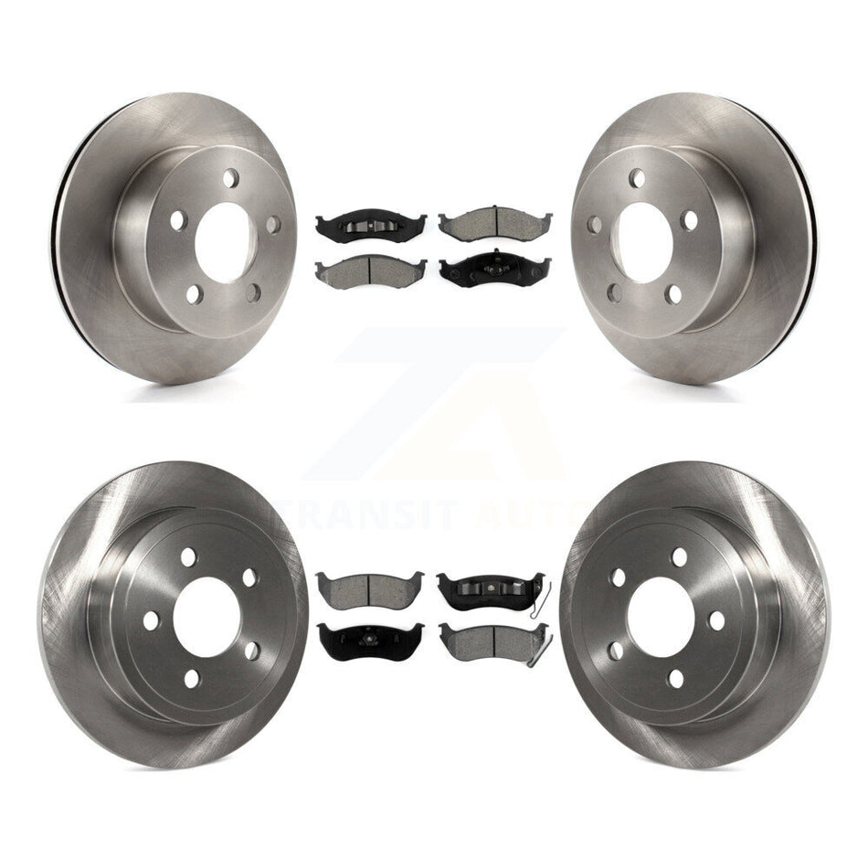 Front Rear Disc Brake Rotors And Semi-Metallic Pads Kit For Jeep Wrangler TJ rear brakes K8S-100967