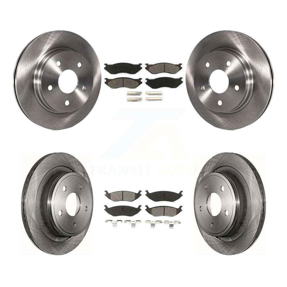 Front Rear Disc Brake Rotors And Semi-Metallic Pads Kit For Dodge Durango Ram 1500 K8S-100977