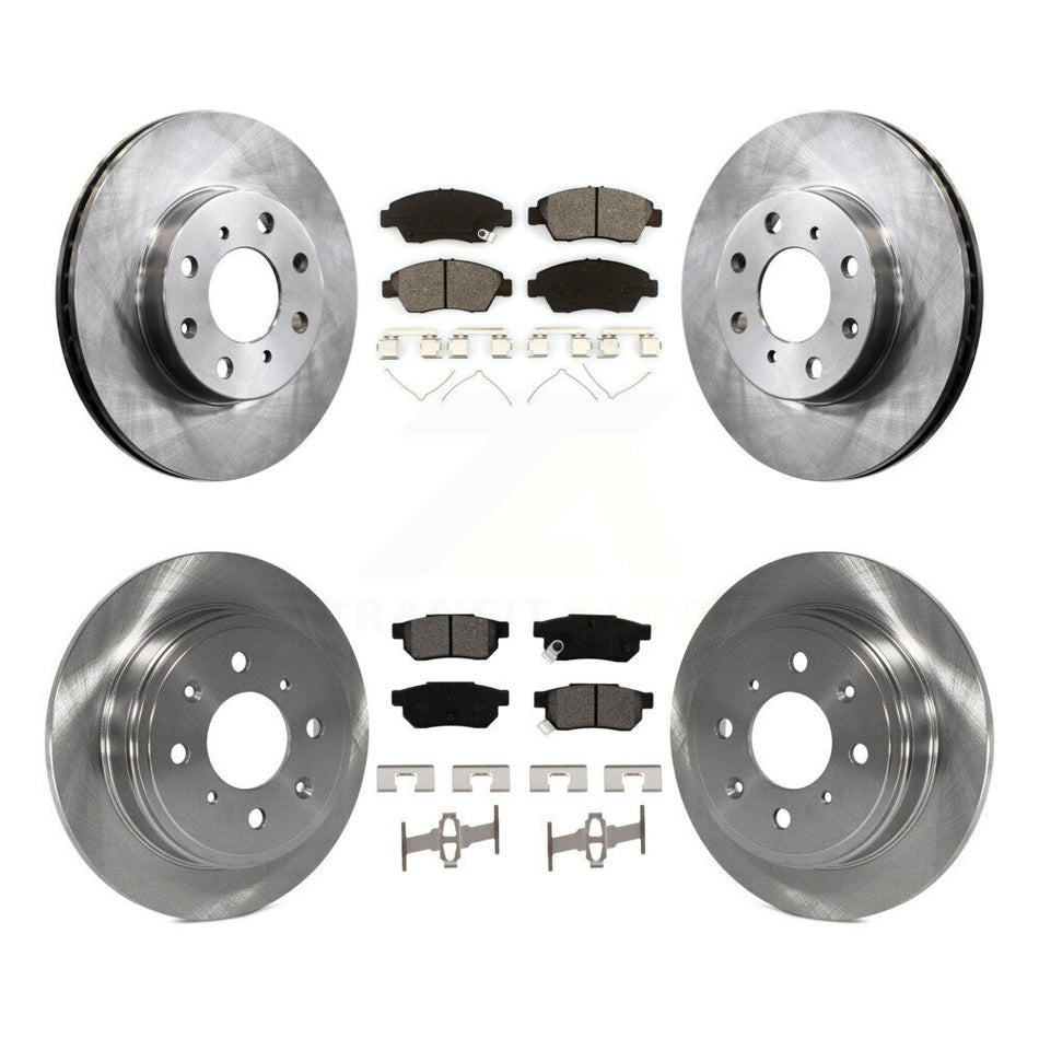 Front Rear Disc Brake Rotors And Semi-Metallic Pads Kit For Honda Civic K8S-101034
