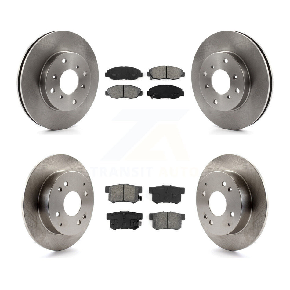 Front Rear Disc Brake Rotors And Semi-Metallic Pads Kit For 1998-2002 Honda Accord Sedan with 2.3L K8S-101084